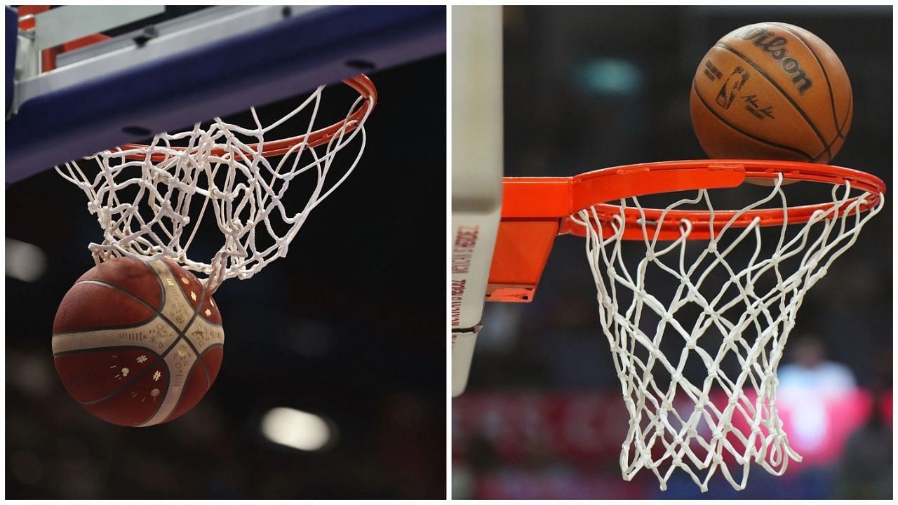 FIBA vs NBA ball: Dimensions, weight, and more compared (Photo by: Giuseppe Cottini/Getty Images and IMAGN)