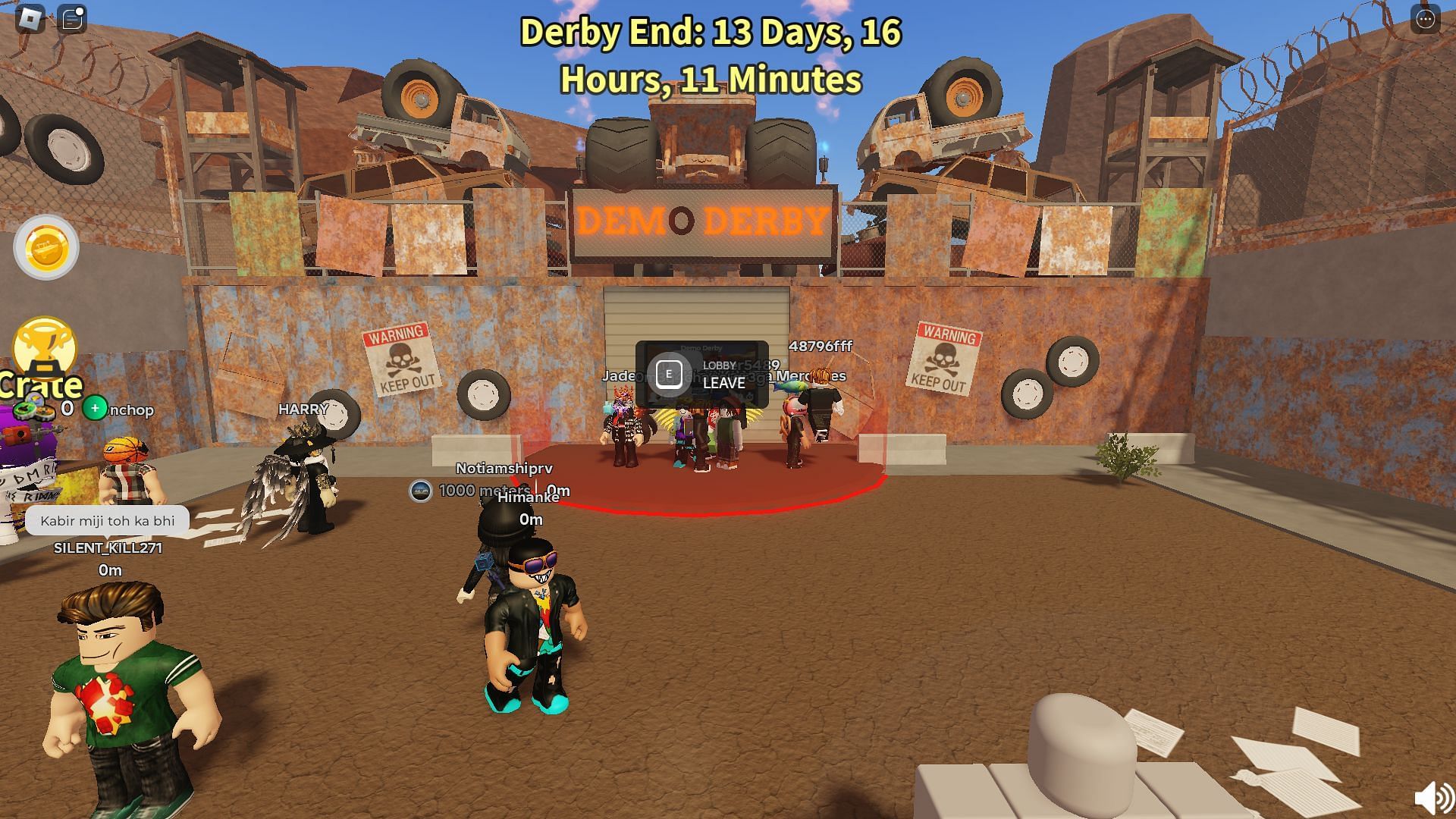 Demo Derby lobby (Image via Roblox)