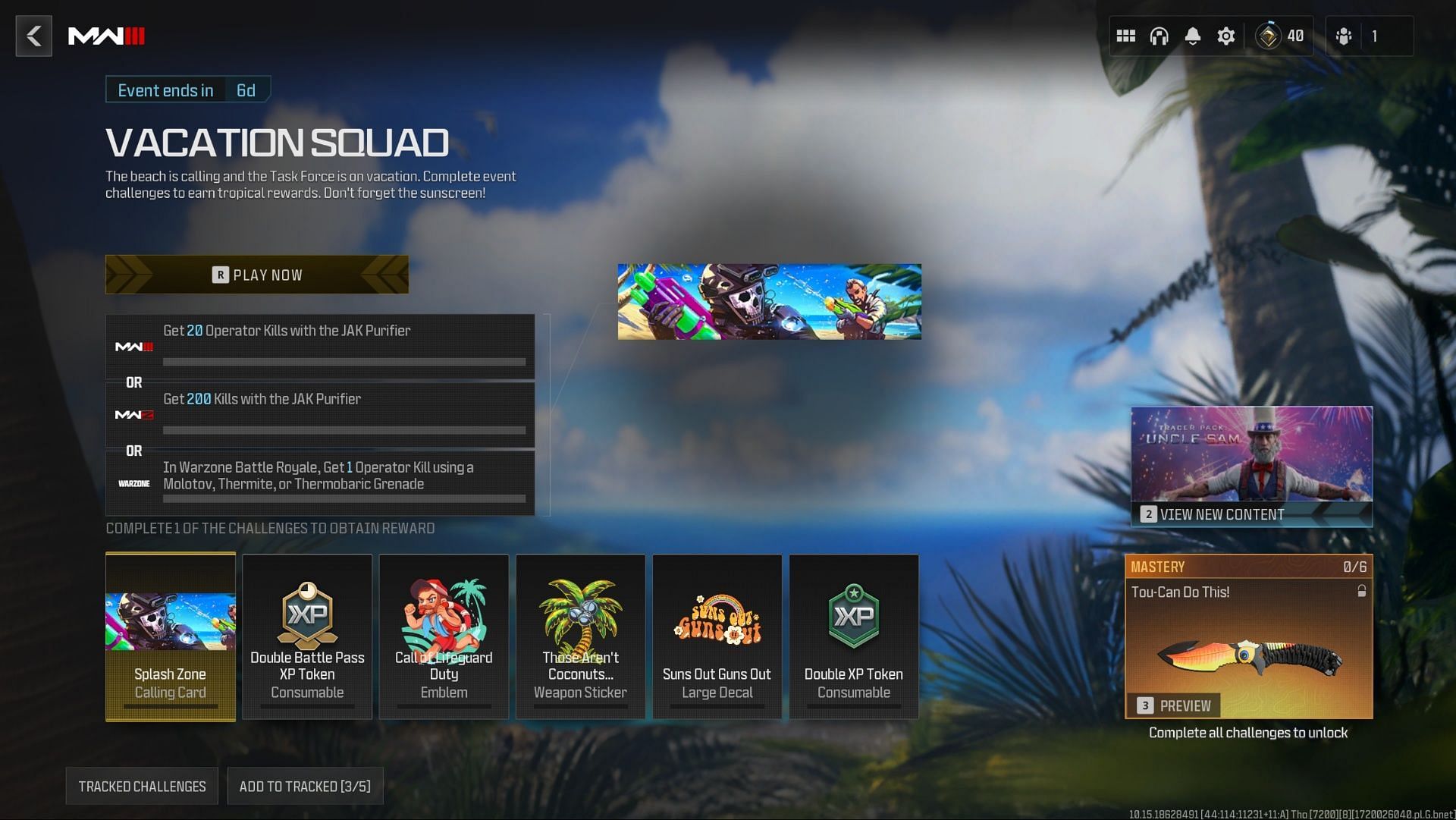 Vacation Squad event in MW3 and Warzone (Image via Activision)