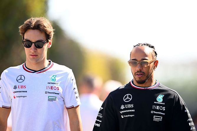 "I feel for George": Lewis Hamilton reacts to teammate George Russell's disqualification resulting in him winning the F1 Belgian GP