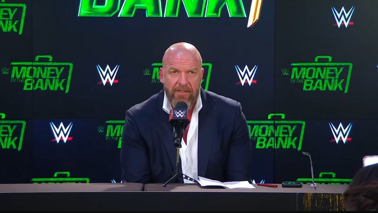 Triple H at the Money In The Bank post-show Press Conference [Source: WWE YouTube]