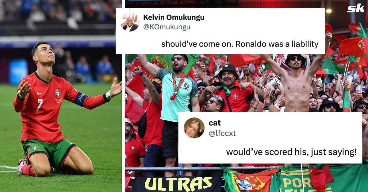 Fans suggest player who should have replaced Cristiano Ronaldo against France (Image via Getty and X/@Samuel LFC and @lfccxt)