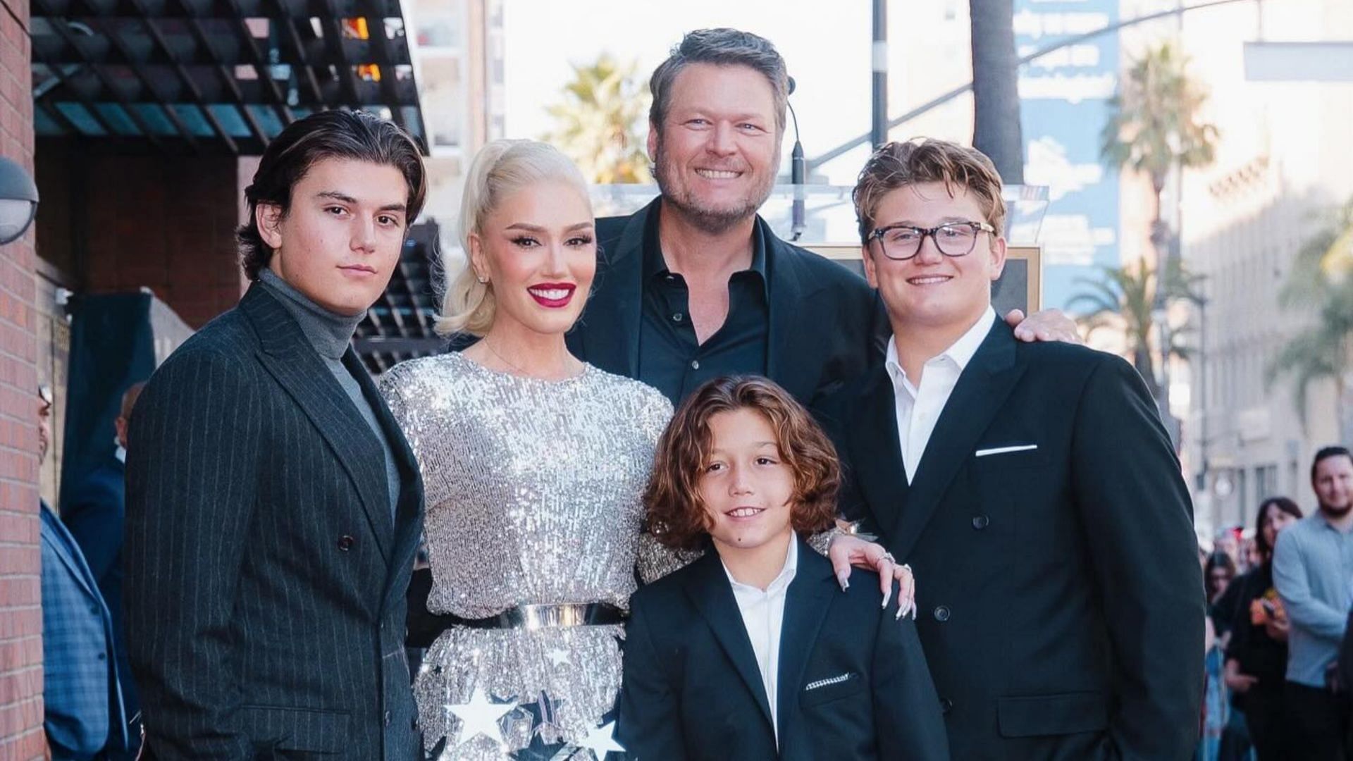 Stefani with her family at her Hollywood Walk of Fame ceremony (Image via Instagram/@gwenstefani)