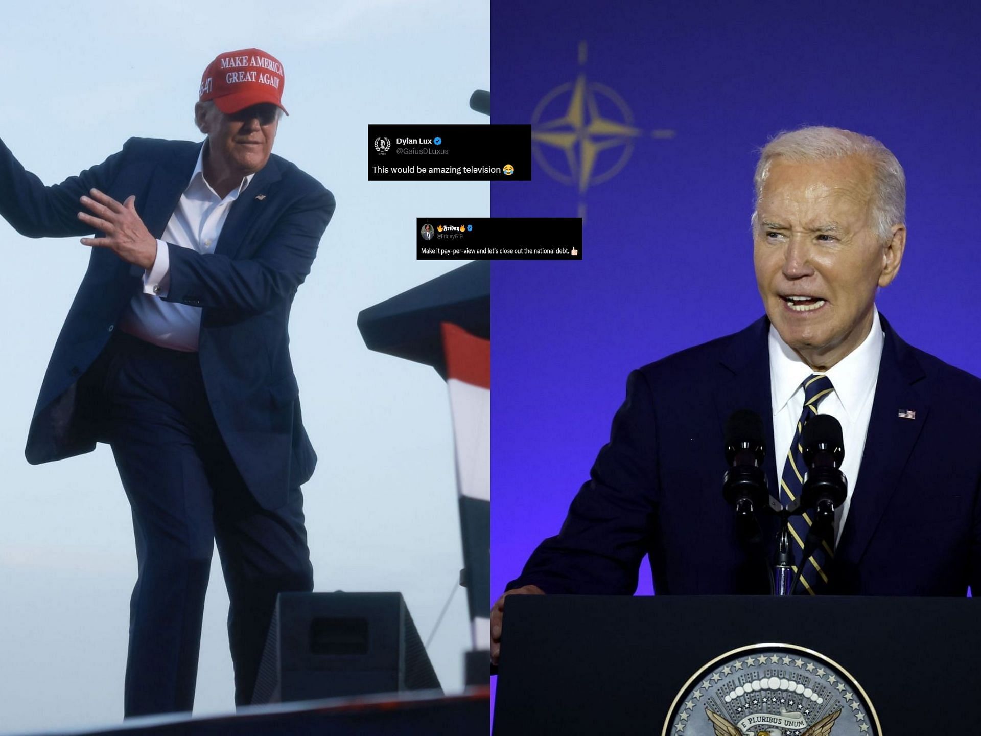 Donald Trump challenges Joe Biden to a charity golf match (Images via Getty)