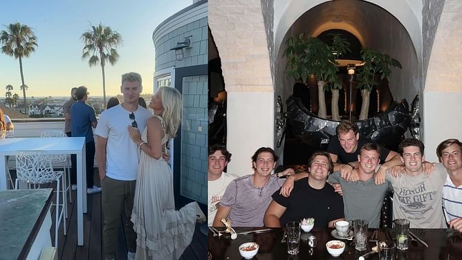 IN PHOTOS: USC QB Miller Moss snaps with GF Sofia and the Trojans squad during offseason fun