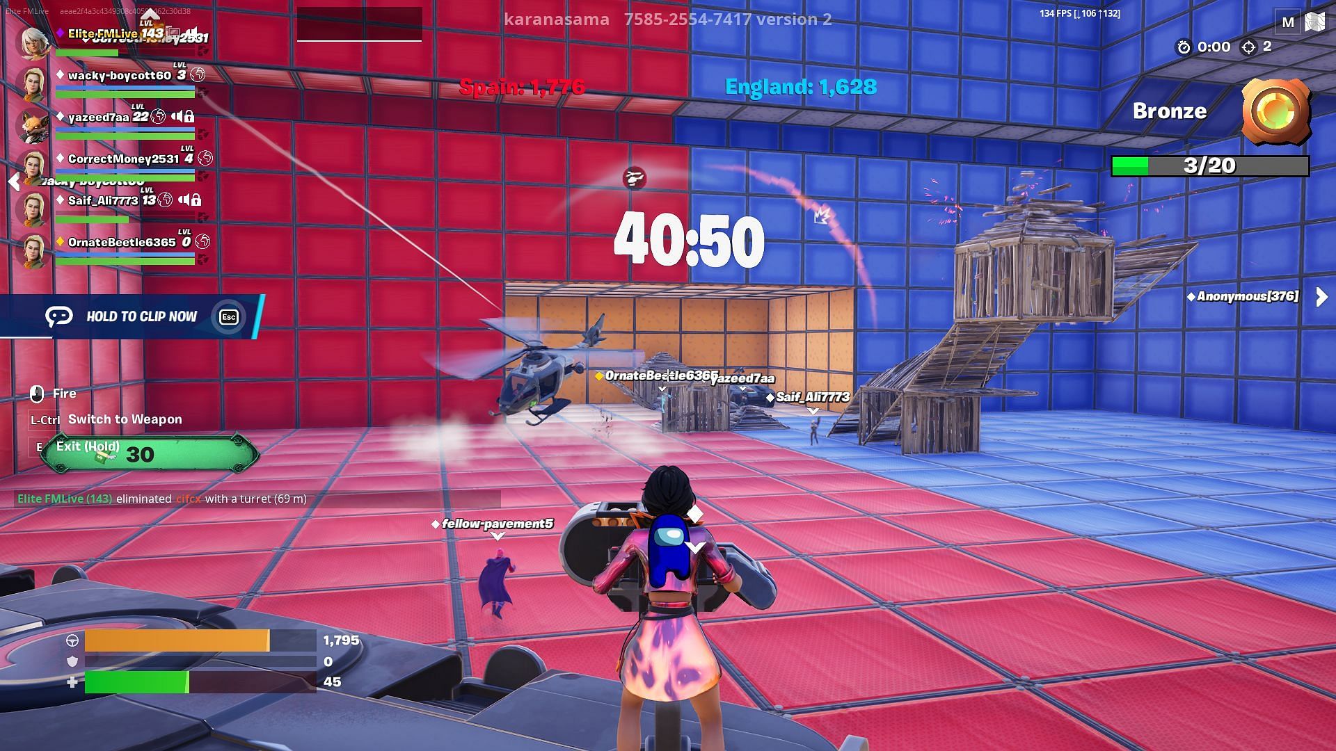 Head on out to Fortnite Goal Red vs Blue Euros Football armed with your best weapon (Image via Epic Games)