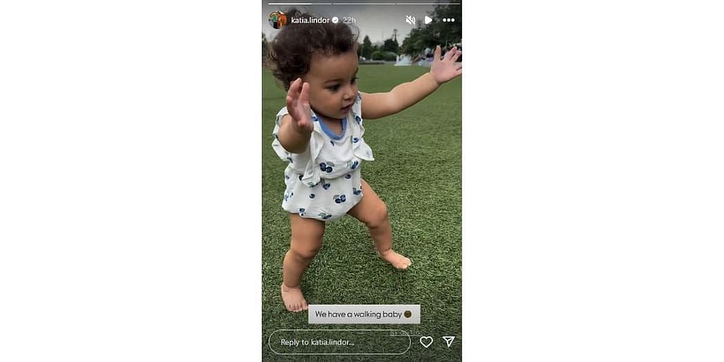 Katia shared the moment of Amapola&#039;s first steps on her Instagram story | Photo: @katia.lindor on Instagram