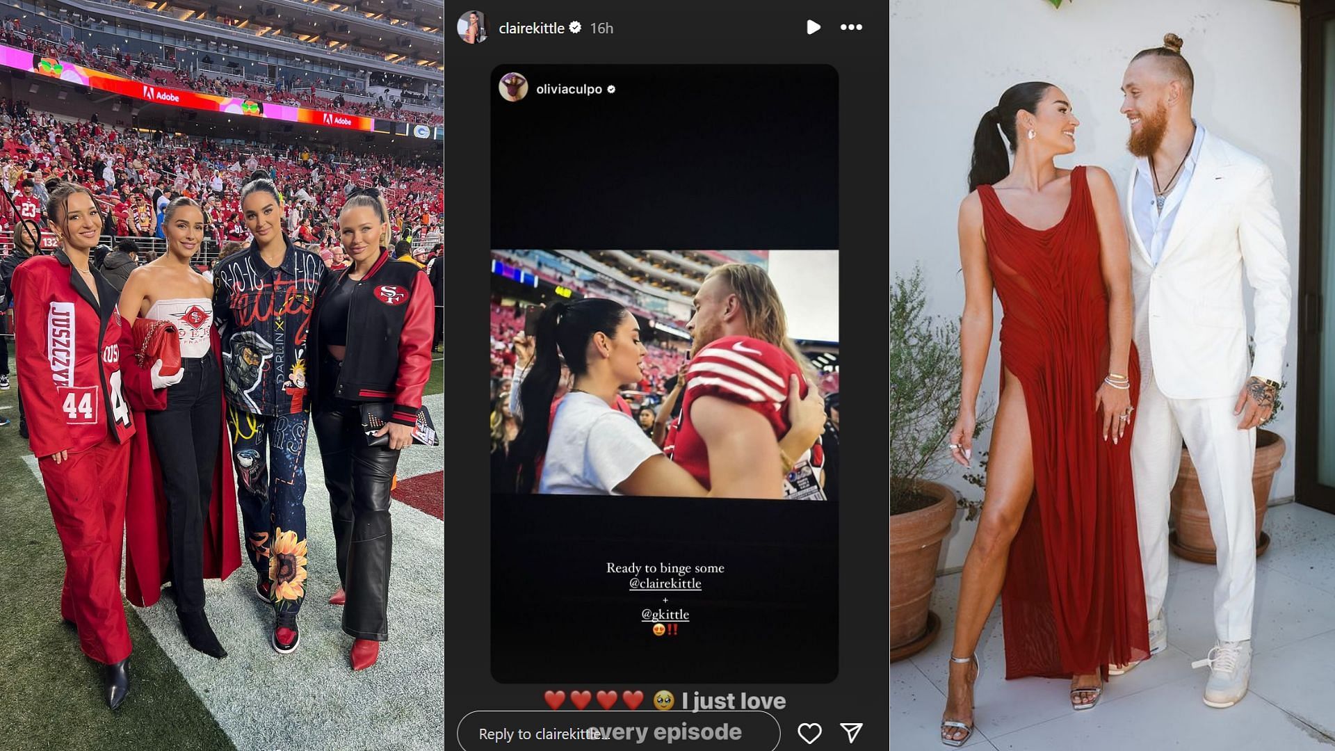 Olivia Culpo hypes 49ers WR George Kittle and his wife Claire as couple stars in Netflix