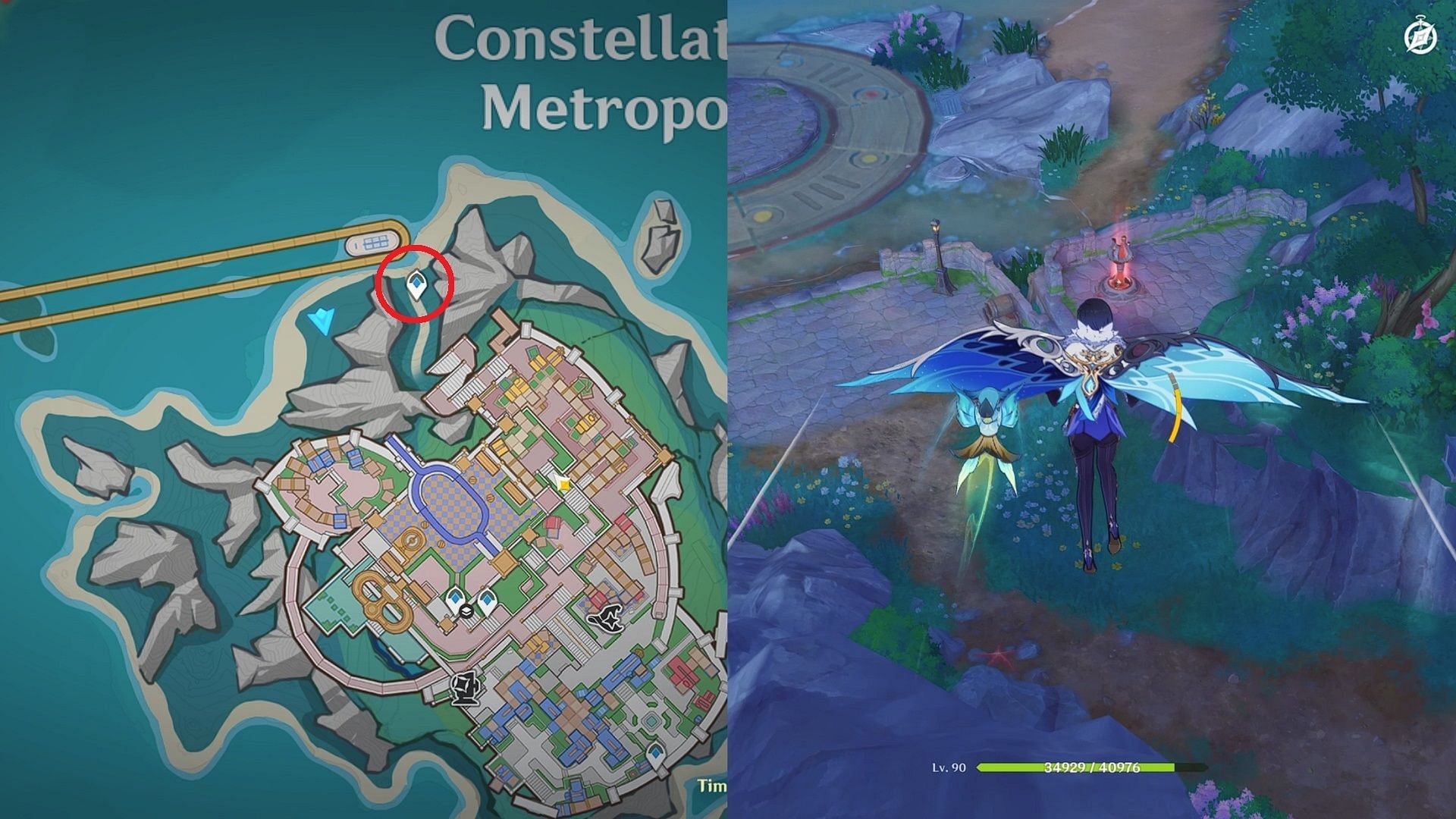 Last waypoint in Constellation Metropole (Image via HoYoverse)