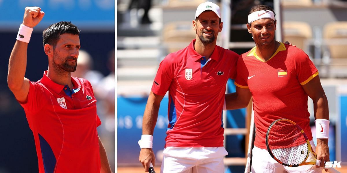 Novak Djokovic with Rafael Nadal (L), Djokovic (Source: Getty)