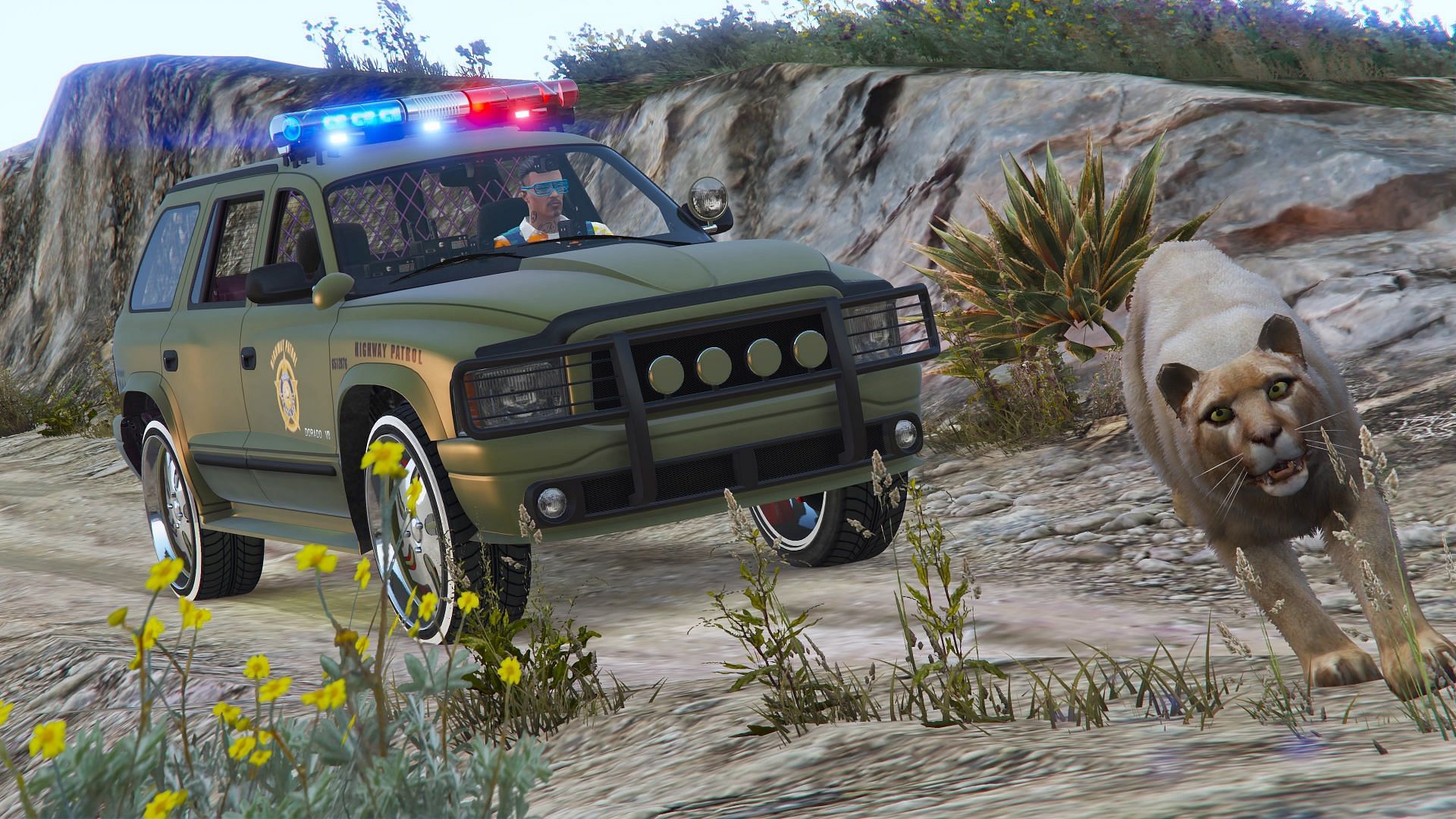 The Dorado Cruiser off-roading in Blaine County (Image via X/@Kingcash_gtavk)