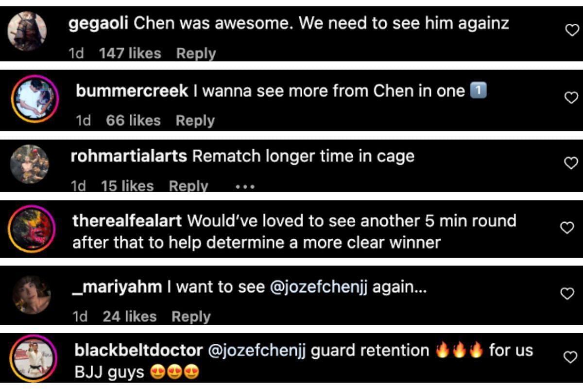 Screenshot of fans&#039; comments