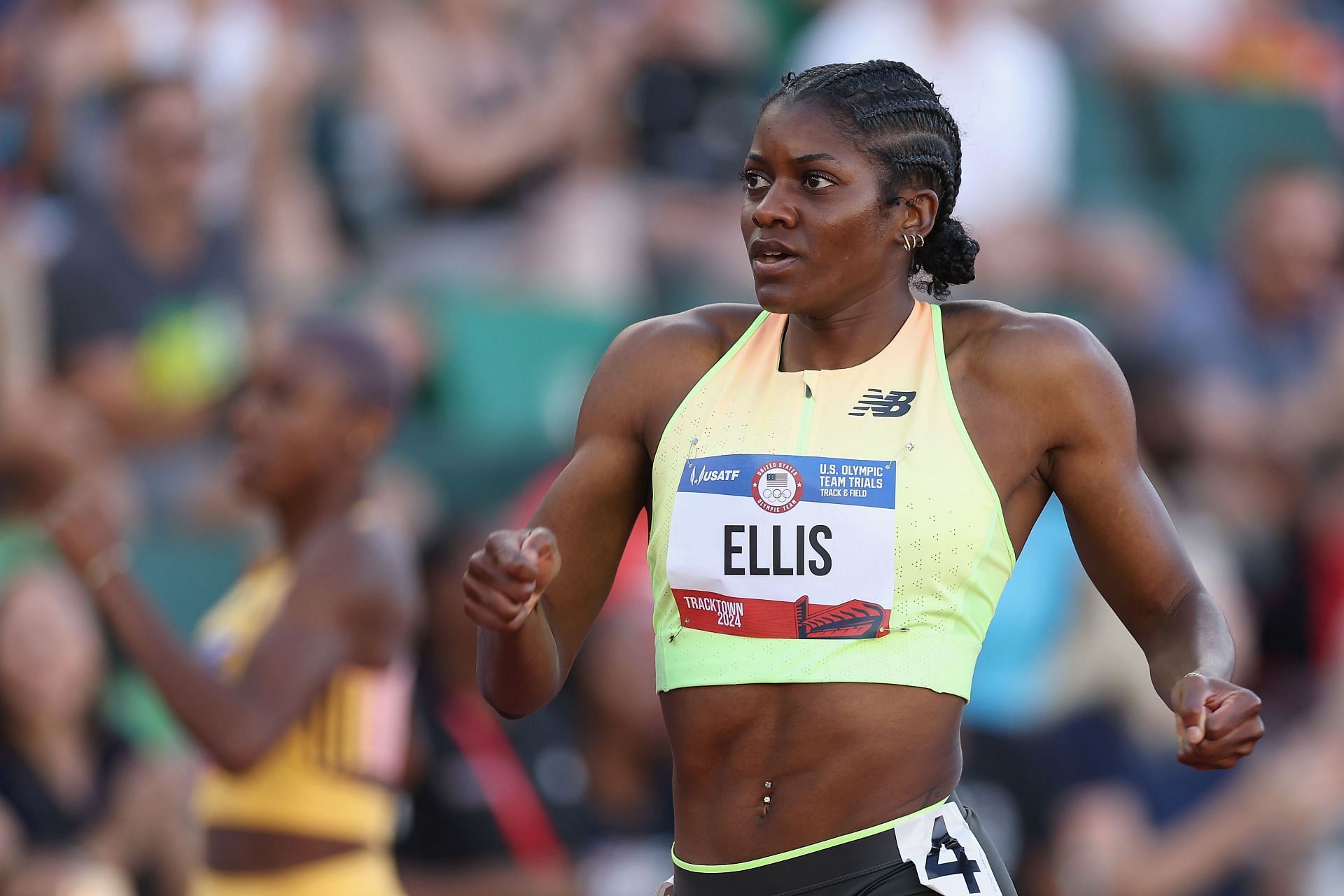 Kendall Ellis competes in the women&#039;s 400 m at the 2024 U.S. Olympic Team Track &amp; Field Trials in Eugene, Oregon. (Photo by Getty Images)