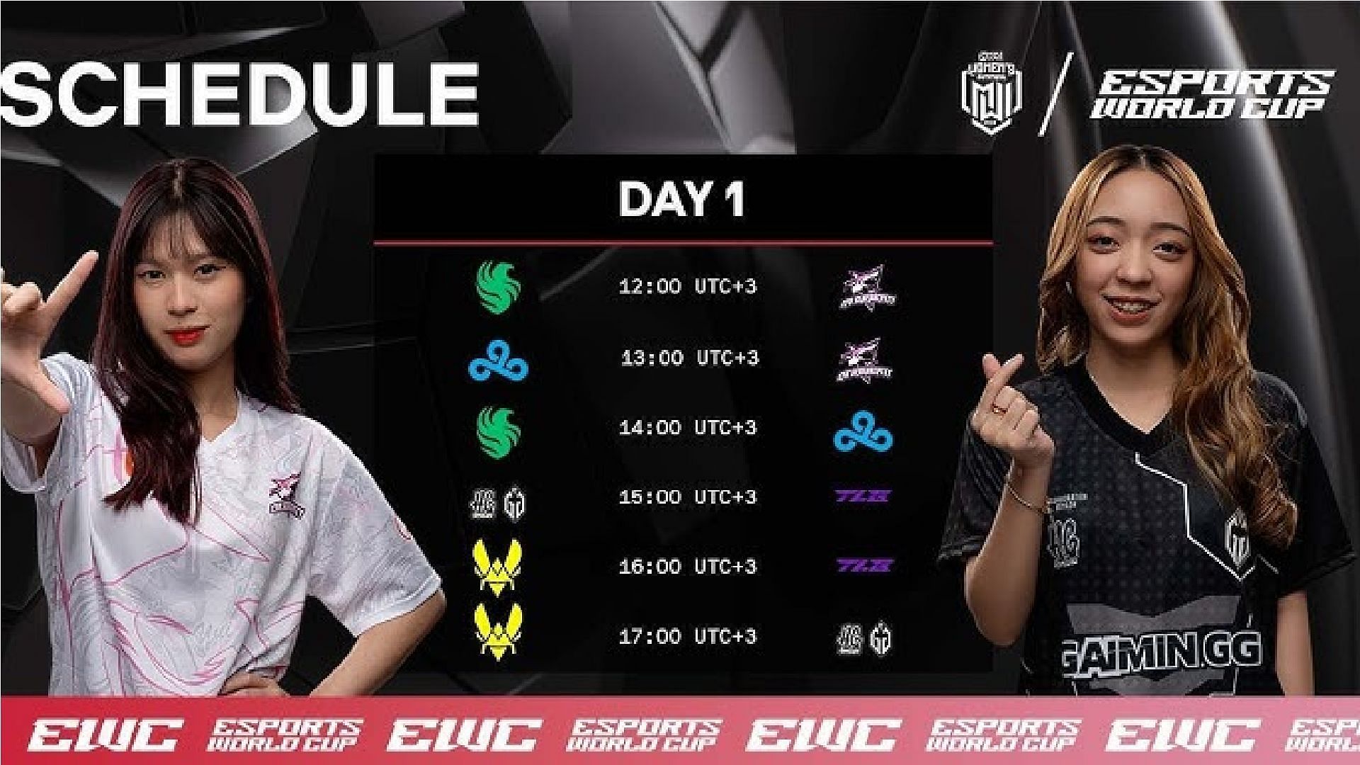 Mobile Legends Bang Bang MWI 2024 Group Stage Day 1 schedule (Image via Moonton Games)