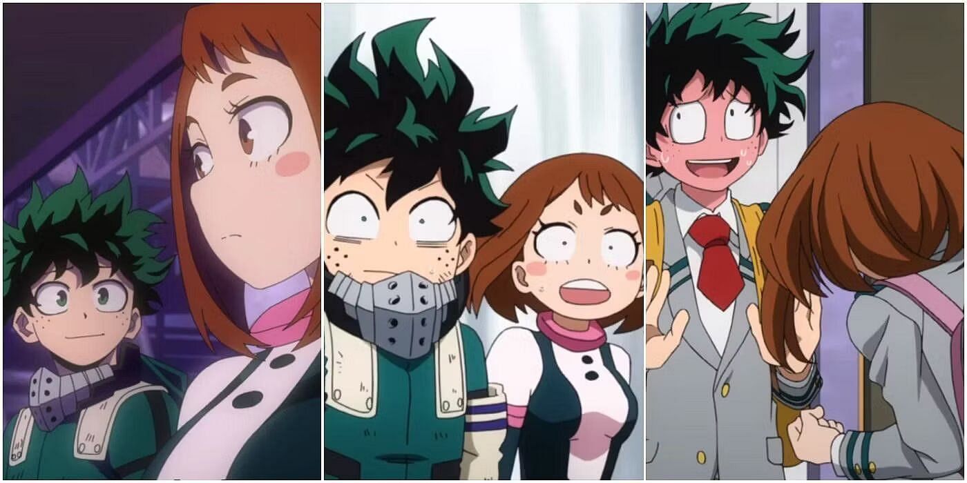 Deku and Ochaco moments in the anime (Image via Bones)