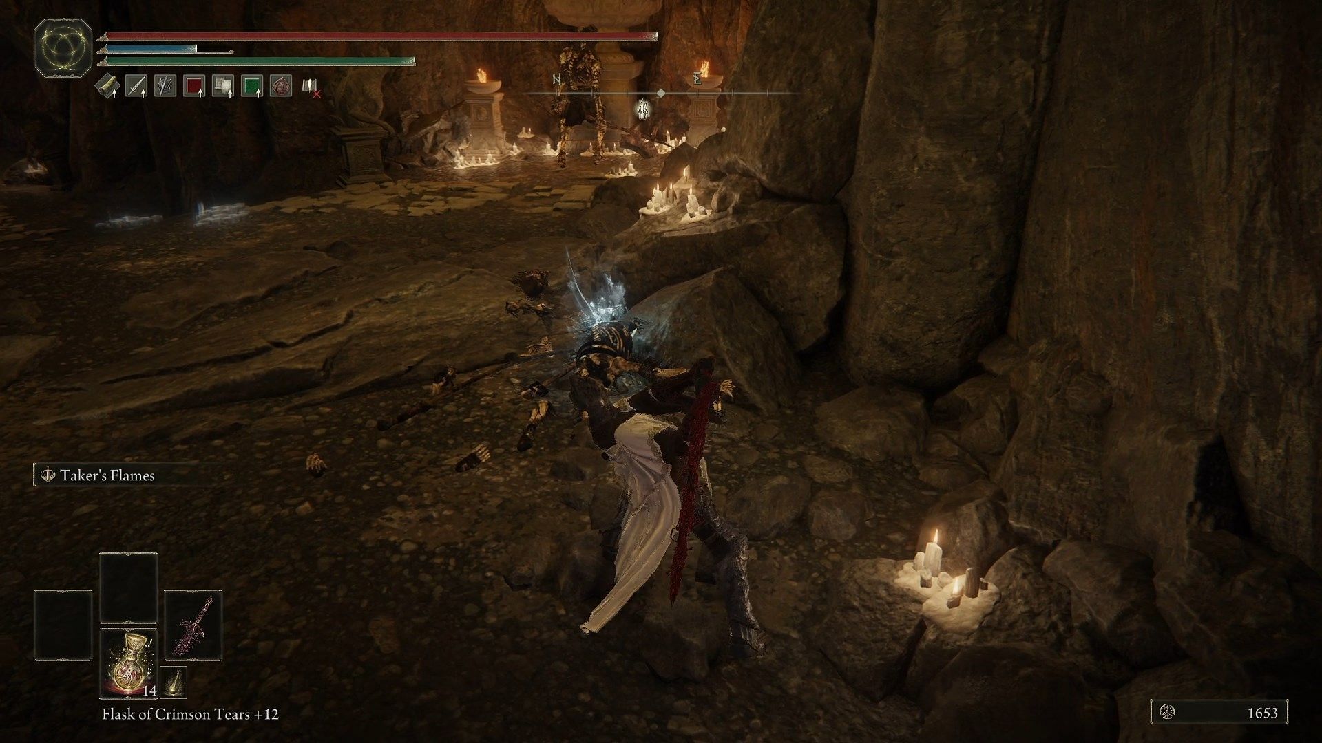 Hit the downed skeletons again to secure the kill (Image via FromSoftware)