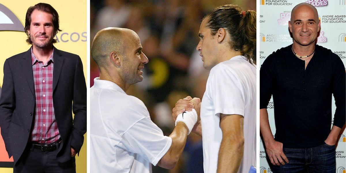 Tommy Haas (L) and Andre Agassi (R) (Source: Getty Images)