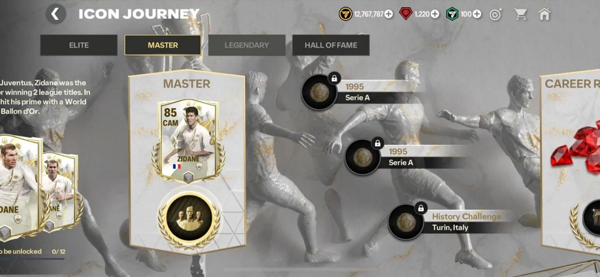 FC Mobile Icon Chronicles 2024 event may have chapters like the Zinadine Zidane Icon journey (Image via EA Sports)