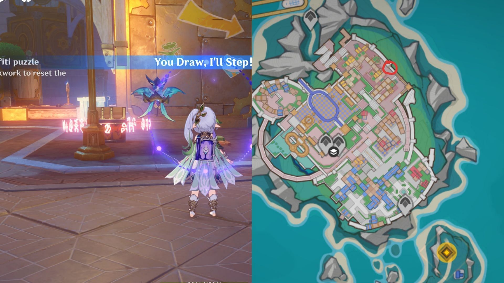 Complete the graffiti puzzle (Image via HoYoverse)