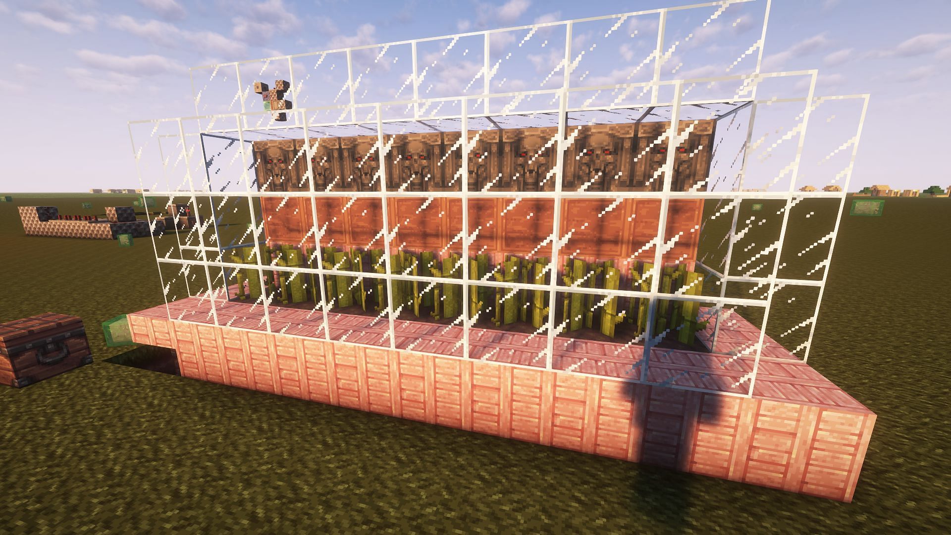 A sugar cane farm with the MYTHIC texture pack applied (Image via Mojang)