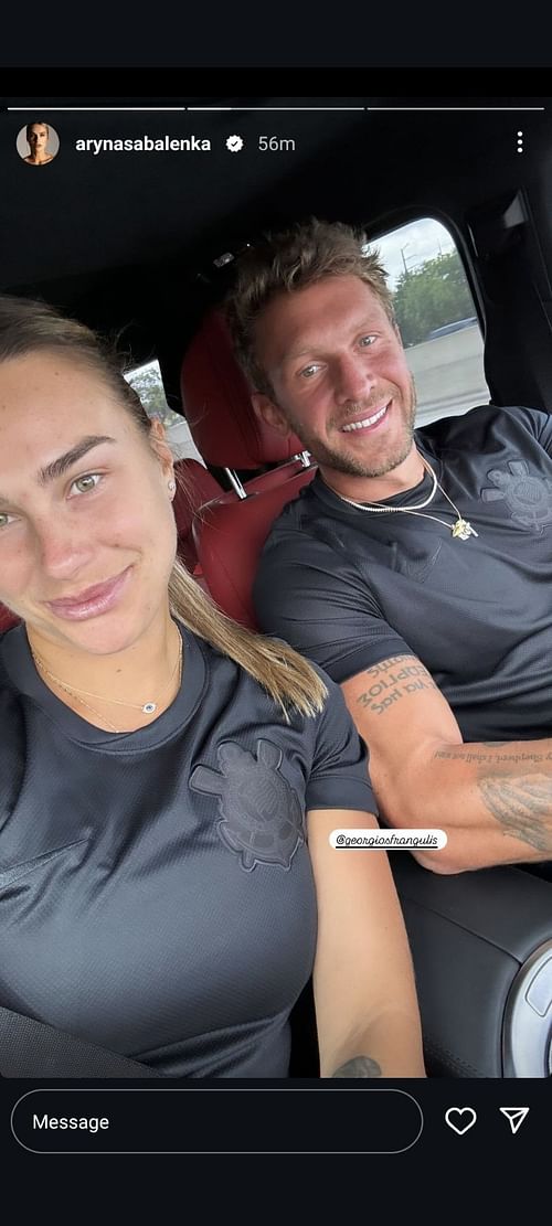 Aryna Sabalenka's Instagram story; (Source - https://www.instagram.com/arynasabalenka/)