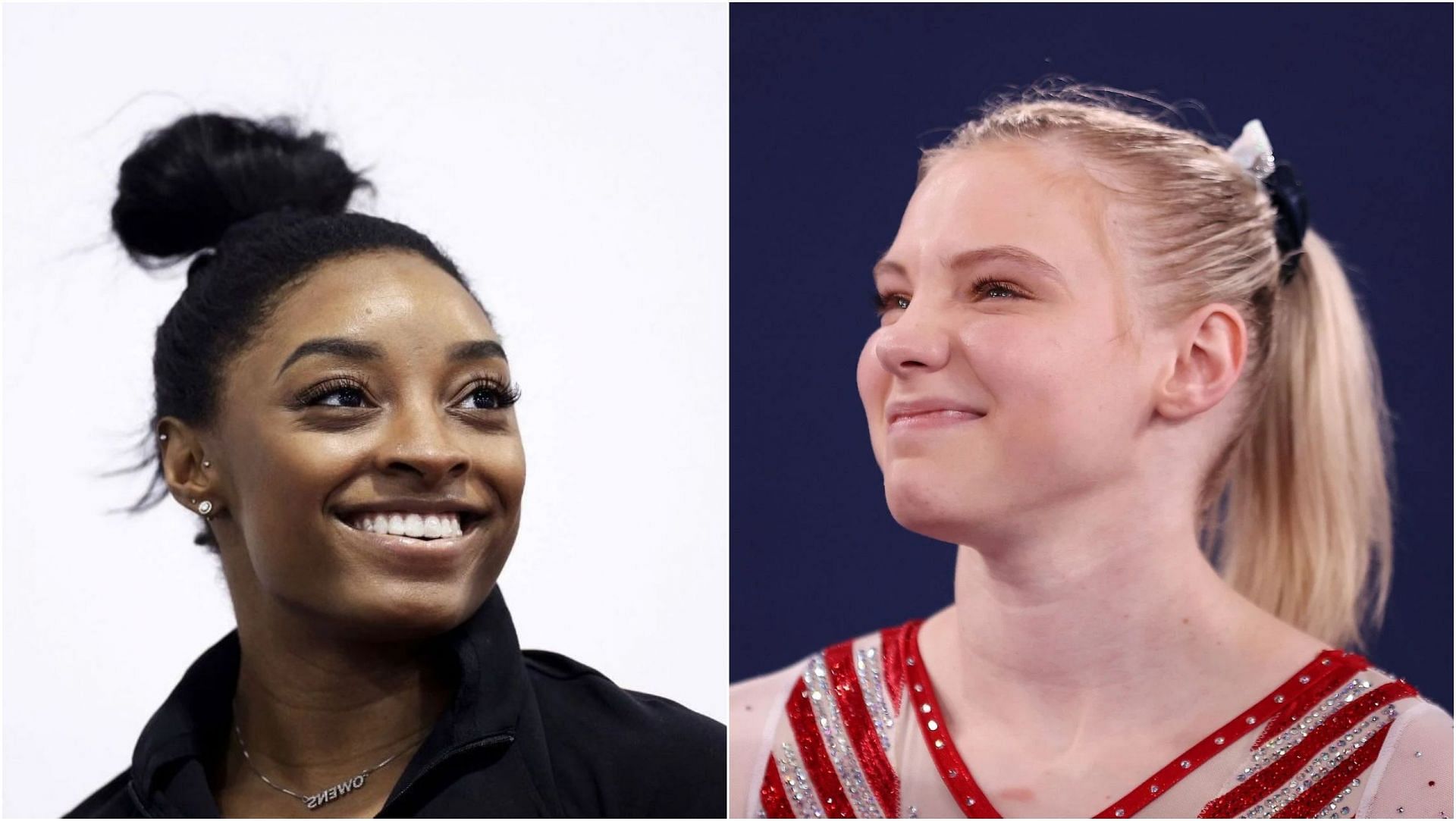 Simone Biles and Jade Carey