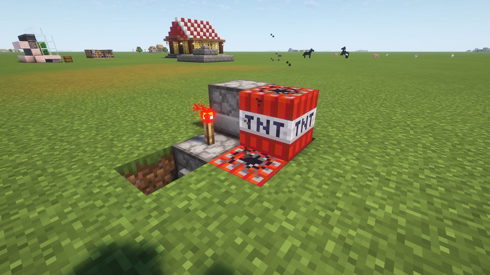 A truly tiny micro TNT launcher (Image via Mojang)