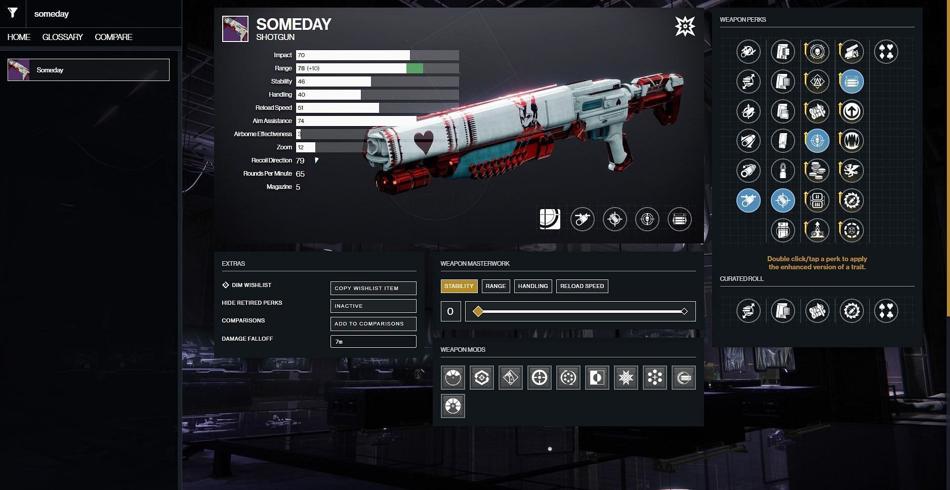 Someday PvP god roll (Image via D2Gunsmith)