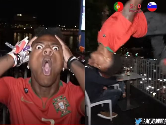 "Gravity works differently for this guy" - Fans react to IShowSpeed's iconic backflip after Portugal wins vs Slovenia at UEFA Euro 2024