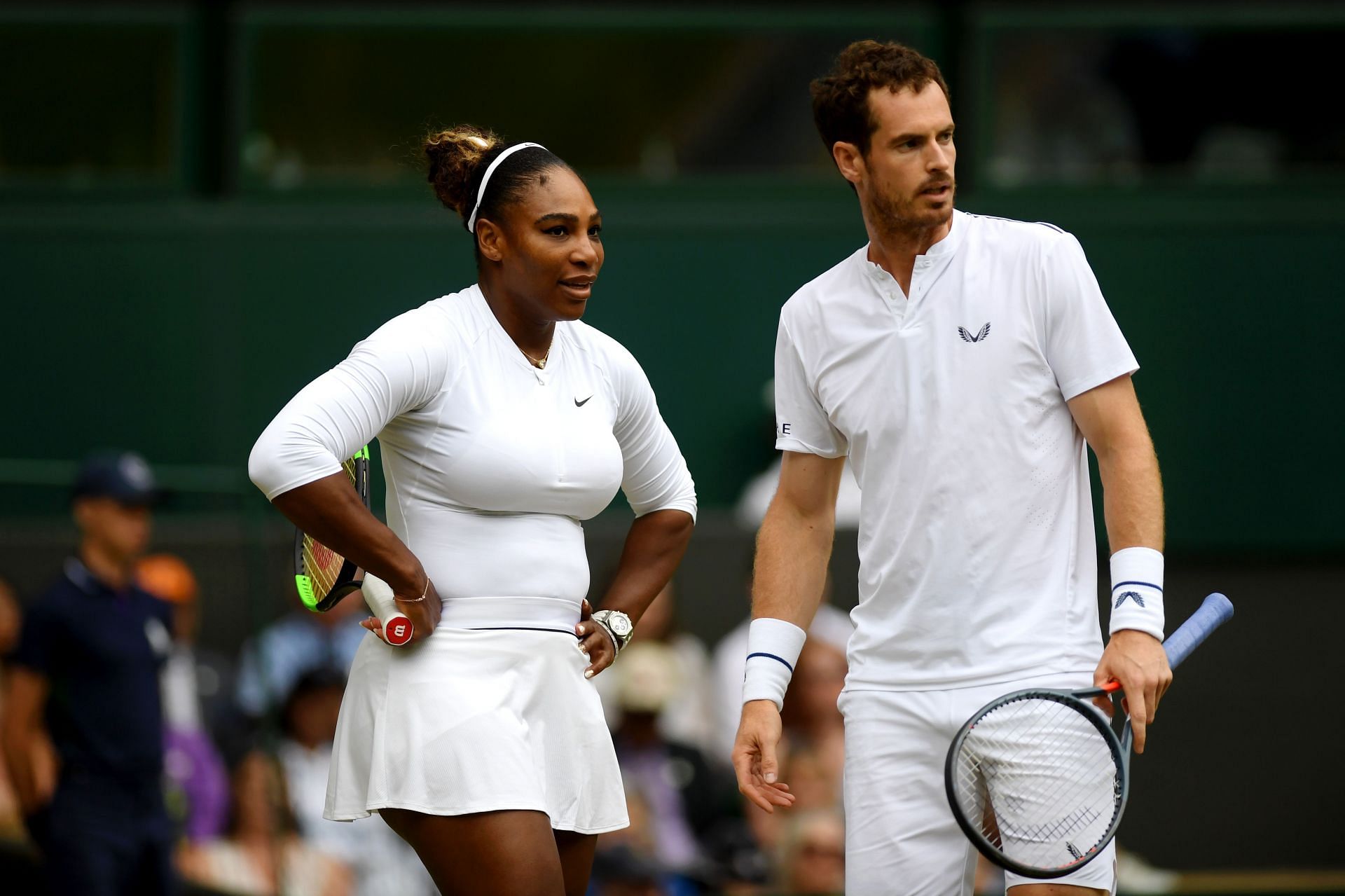 Serena Williams (left) and Andy Murray at Wimbledon 2019