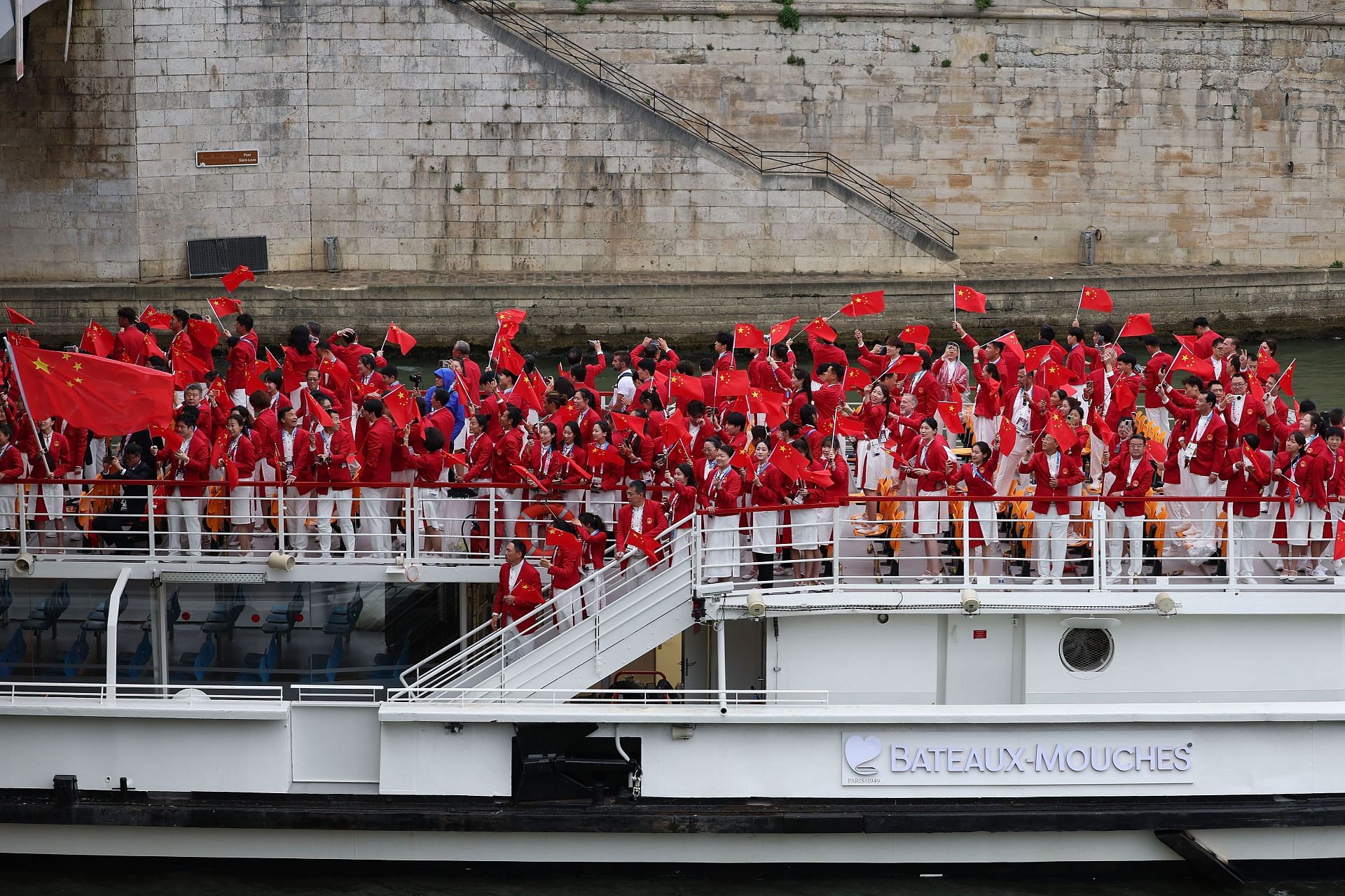 Members of the Chinese contingent at the 2024 Olympic Opening Ceremony (Source: Getty)