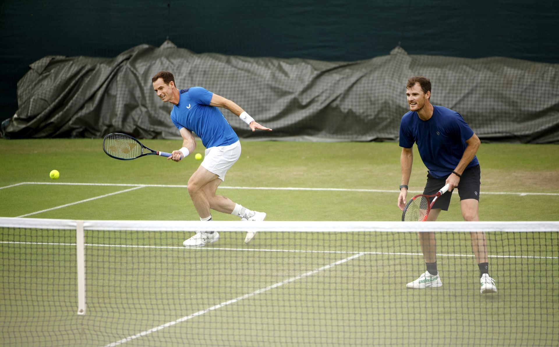 Andy Murray and Jamie Murray practicing at The Championships - Wimbledon 2024. (Source: GETTY)