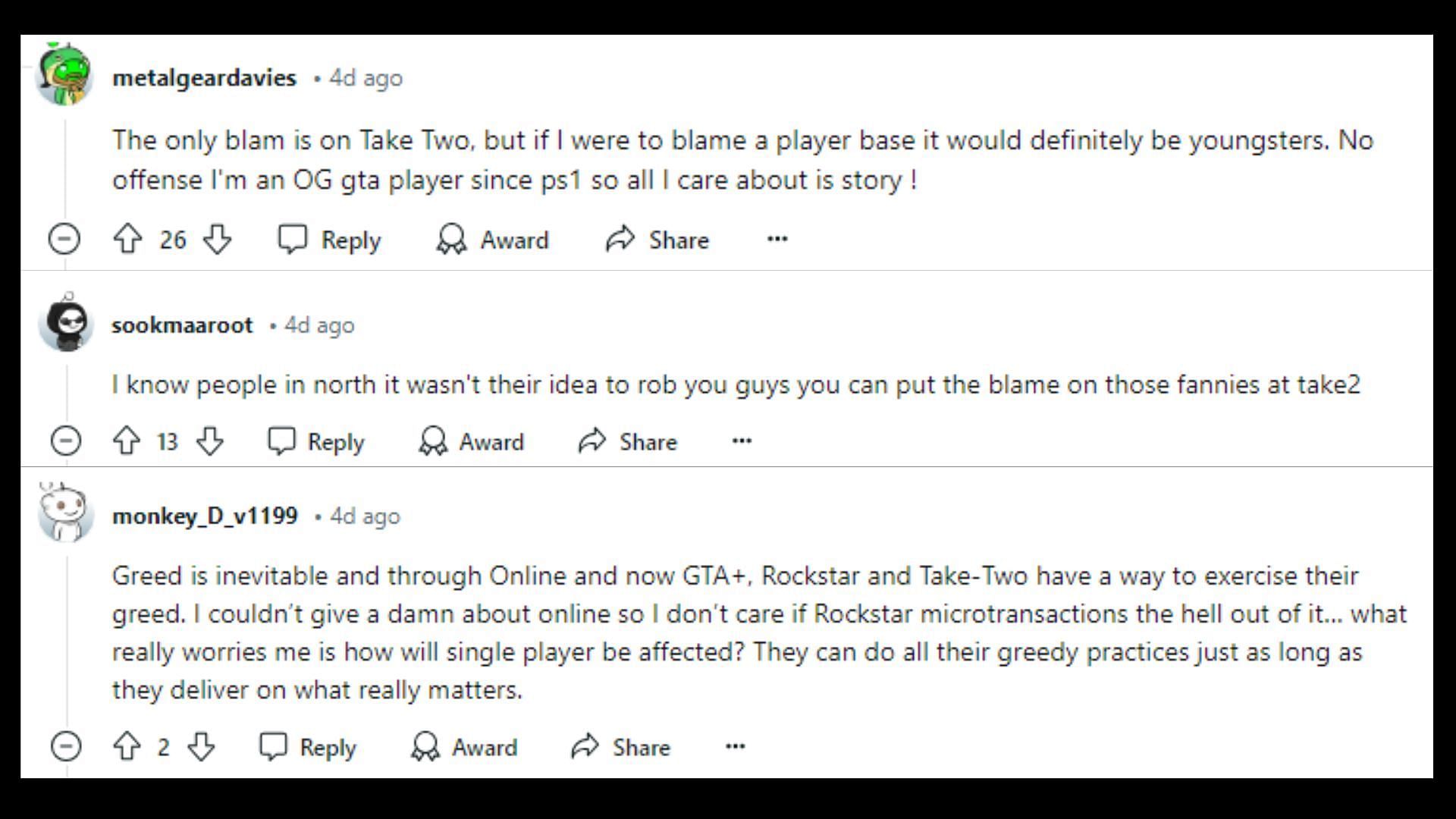 Fans blame Take-Two for the prioritization of the subscription service (Images via Reddit)