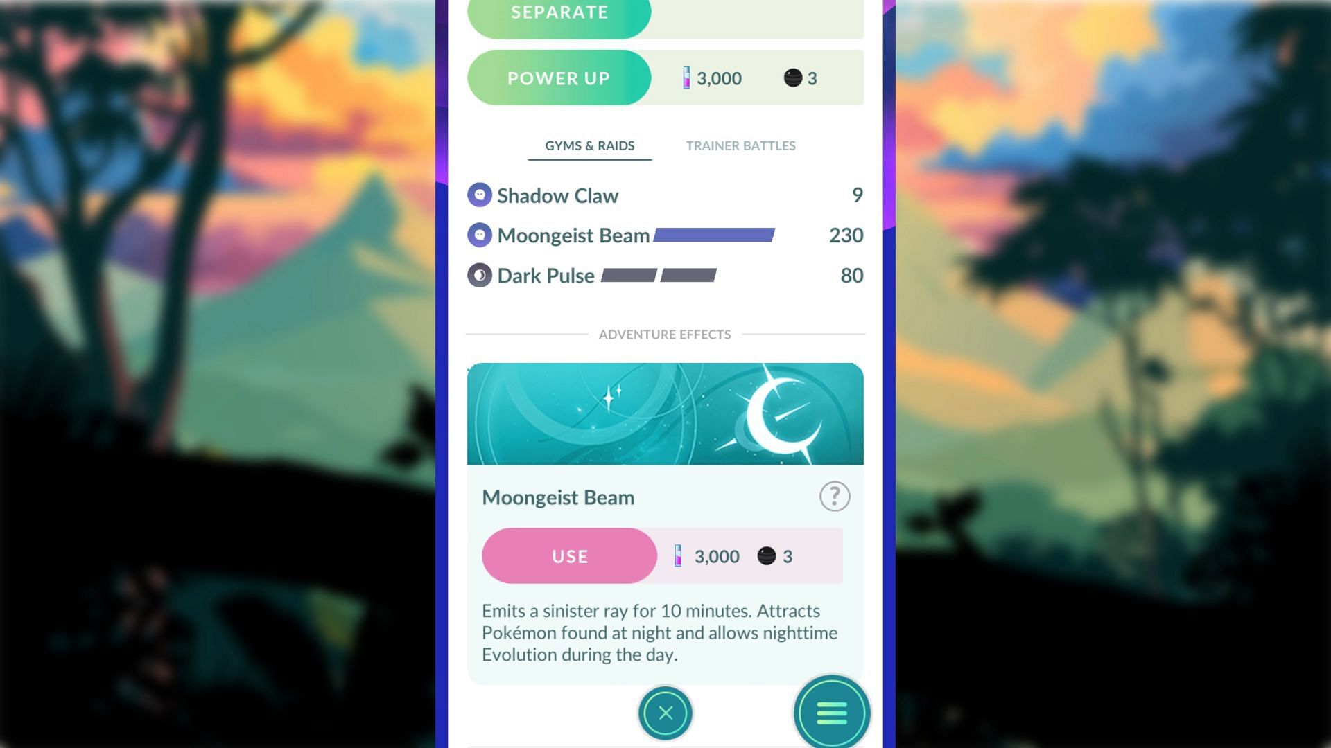 Using Adventure Effect in Pokemon GO (Image via TPC)