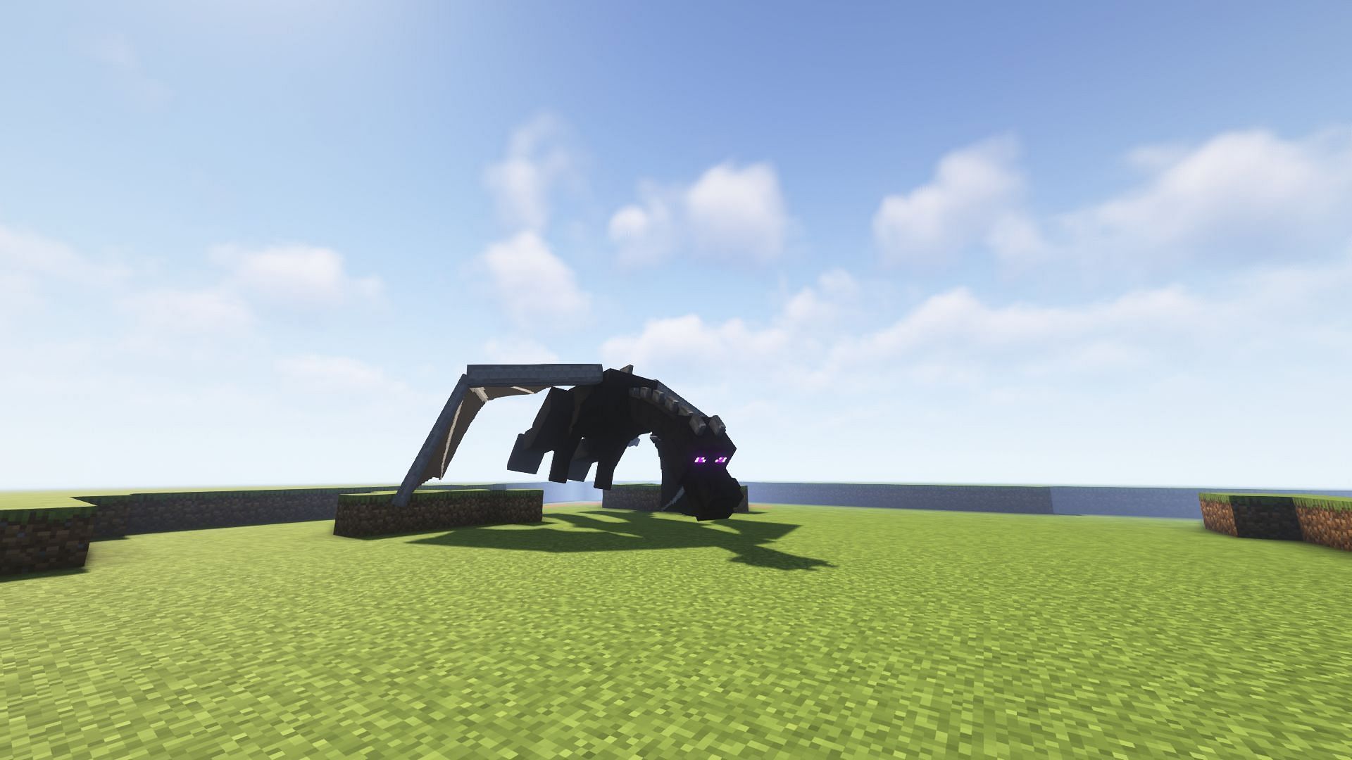 Ender Dragon is the final boss mob that needs to be killed to finish the game. (Image via Mojang Studios)