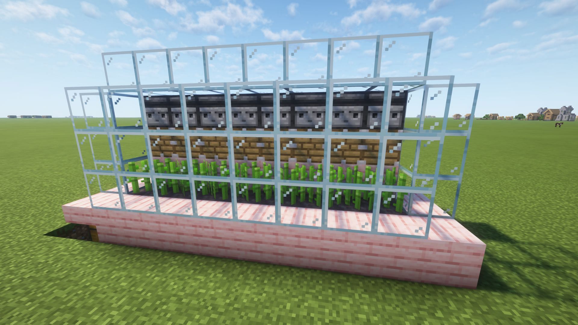 The finished sugarcane farm (Image via Mojang)