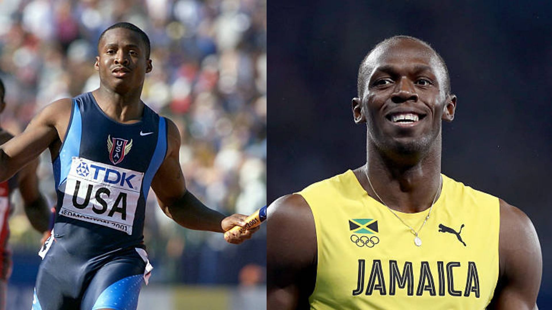 Tim Montgomery and Usain Bolt (Image via Getty Images)