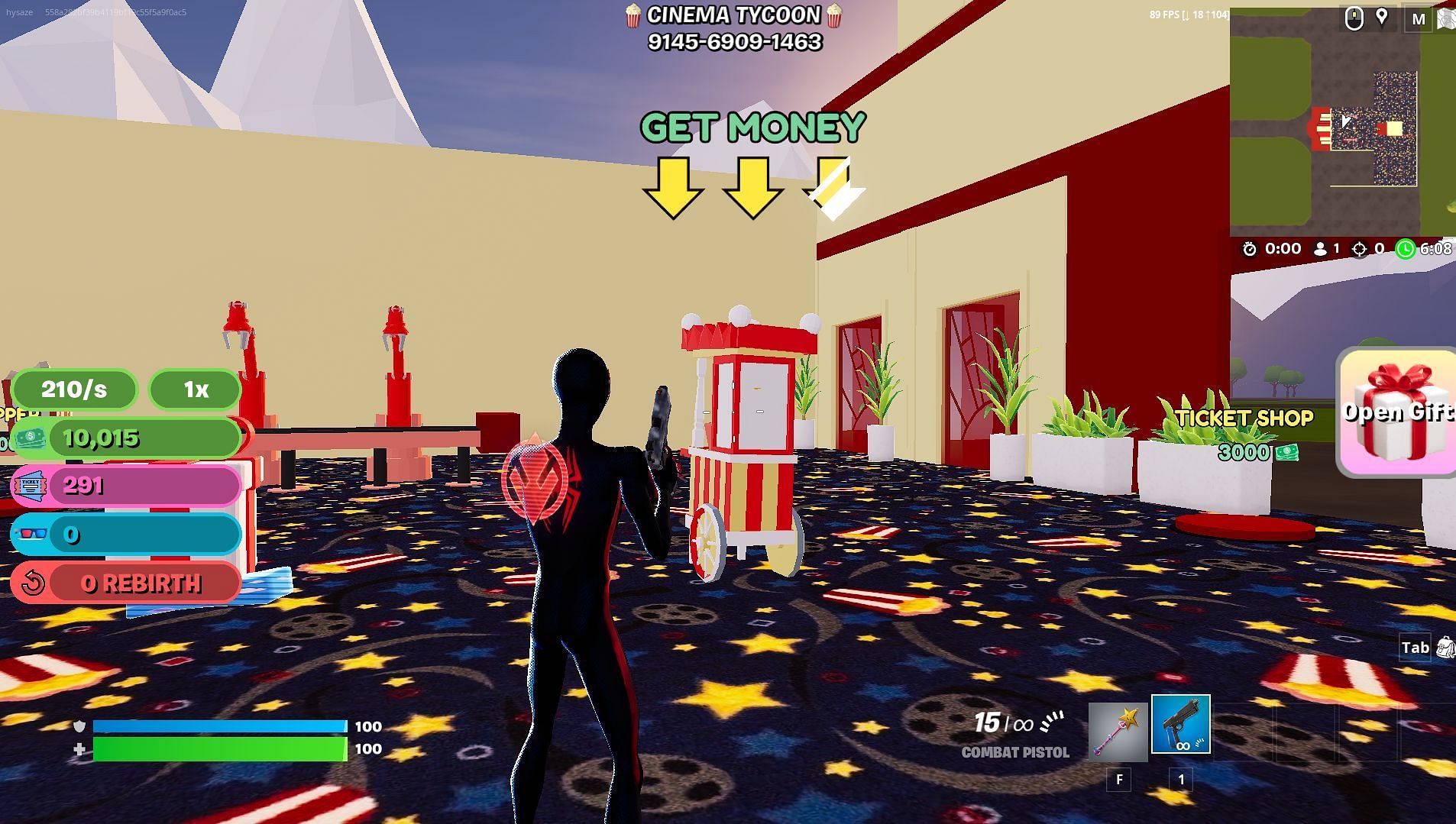 Clicker in Fortnite Cinema Tycoon (Image via Epic Games)