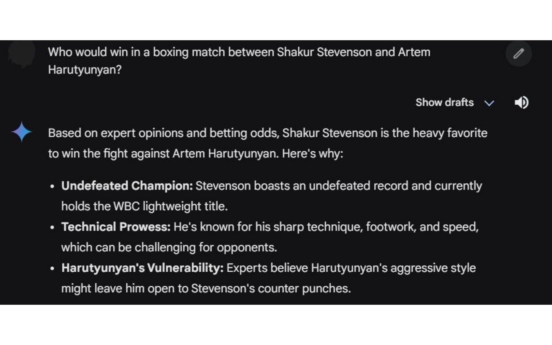 AI notes on Shakur Stevenson in his title fight with Artem Harutyanyan.