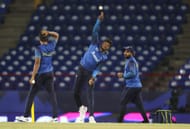 Vijayakanth Viyaskanth of Sri Lanka warms up prior to the ICC Men's T20 Cricket World Cup West Indies & USA 2024 match between Sri Lanka and Netherlands at Daren Sammy National Cricket Stadium on June 16, 2024 in Gros Islet, Saint Lucia. (Photo by Robert Cianflone/Getty Images)