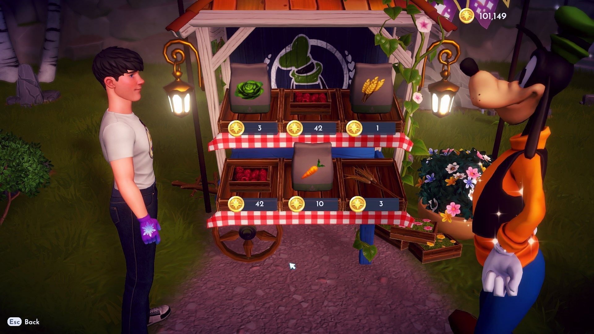 You can buy both Wheat and Raspberry from Goofy&#039;s Stall in Peaceful Meadow. (Image via Gameloft)