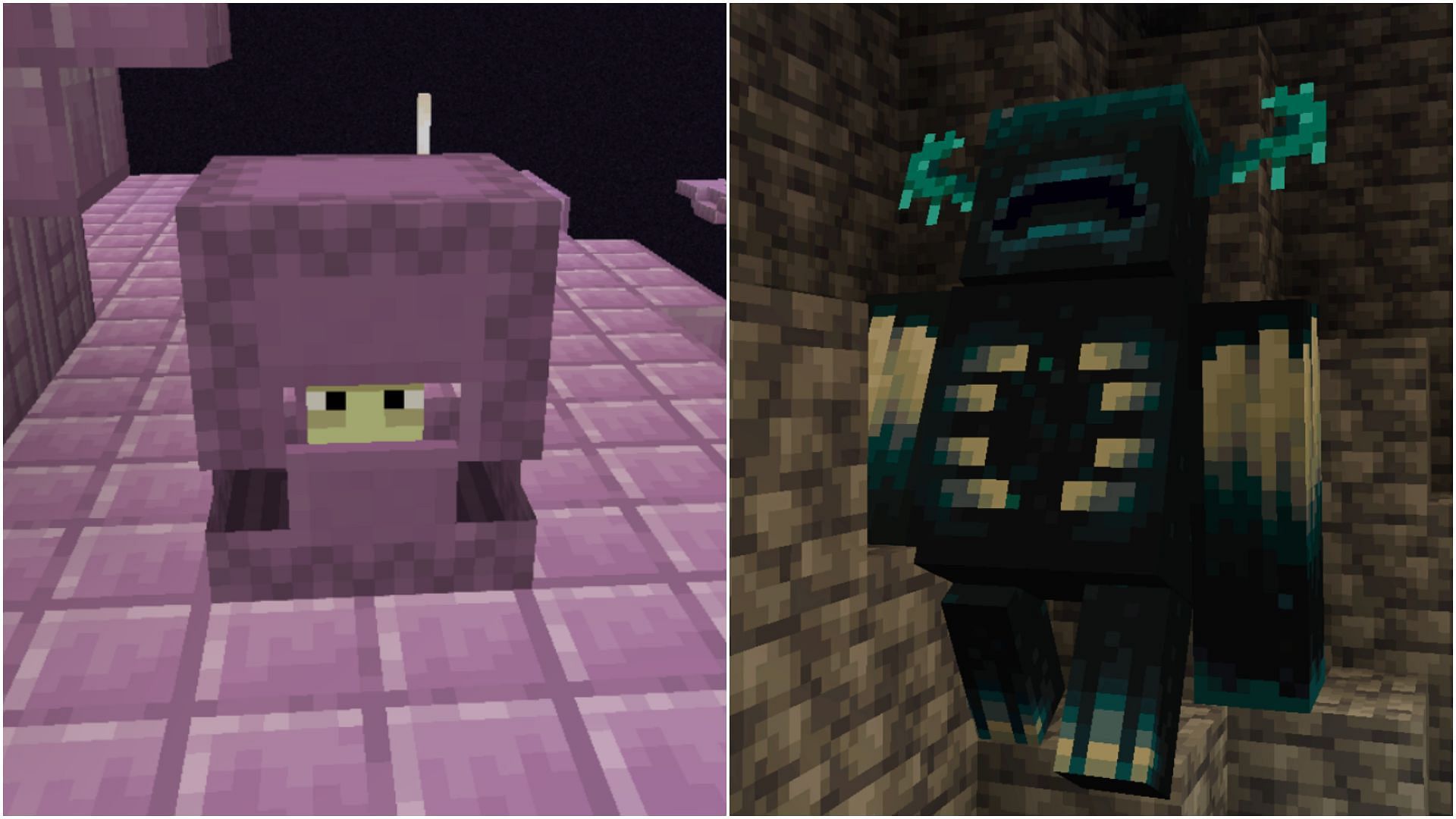 Two entirely different mobs dwell in both cities (Image via Mojang Studios)