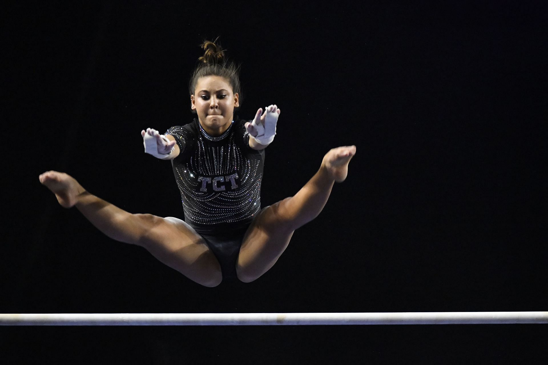 Levi Jung-Ruivivar competes in the Uneven Bars routine during the women&#039;s senior division of the 2022 U.S. Classic. (Photo by Alex Goodlett/Getty Images)