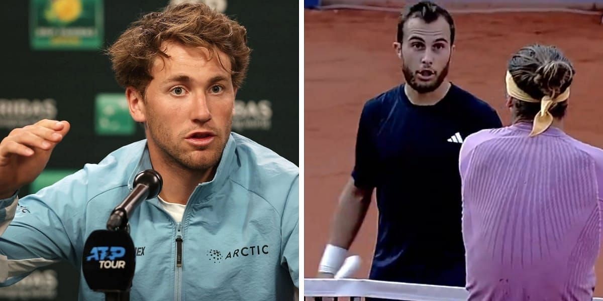 Casper Ruud surprised with the unavaiability of video challenge (image source: left/GETTY, right/Tennis TV X)