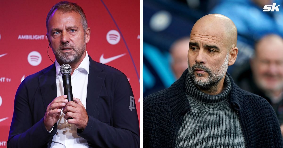 Barcelona boss Hansi Flick (left) and Manchester City manager Pep Guardiola