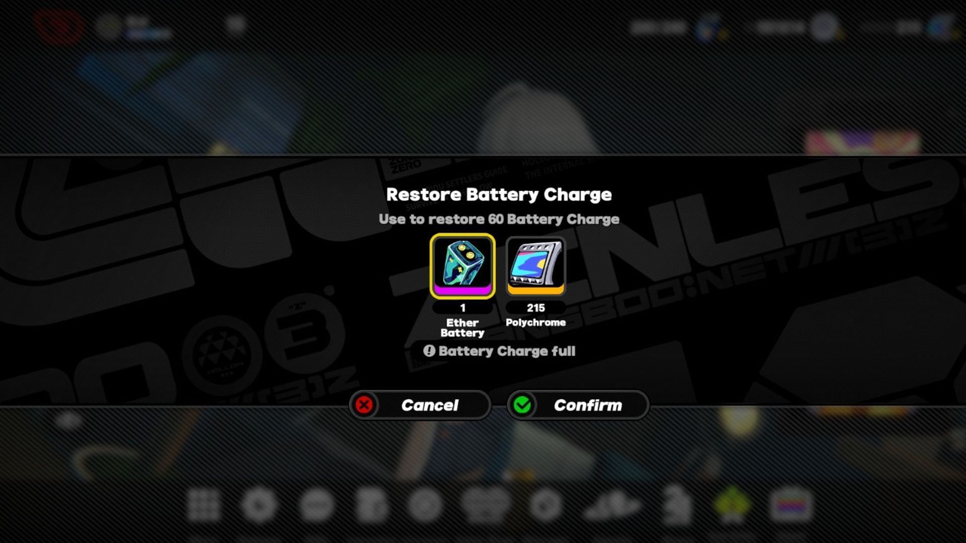 A battery charge guide (Image via HoYoverse)