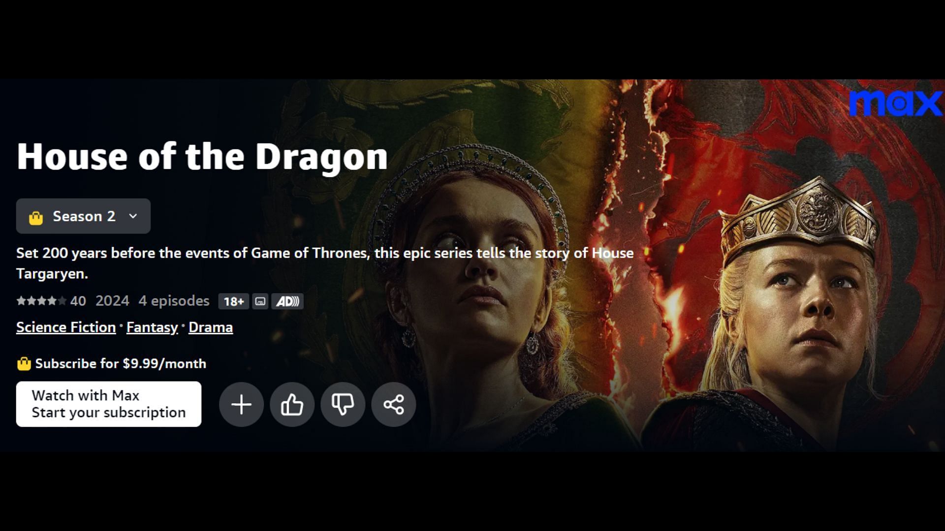 House of the Dragon season 2 episode 5 will be available for streaming on Amazon Prime Video (Image via Amazon Prime Video)