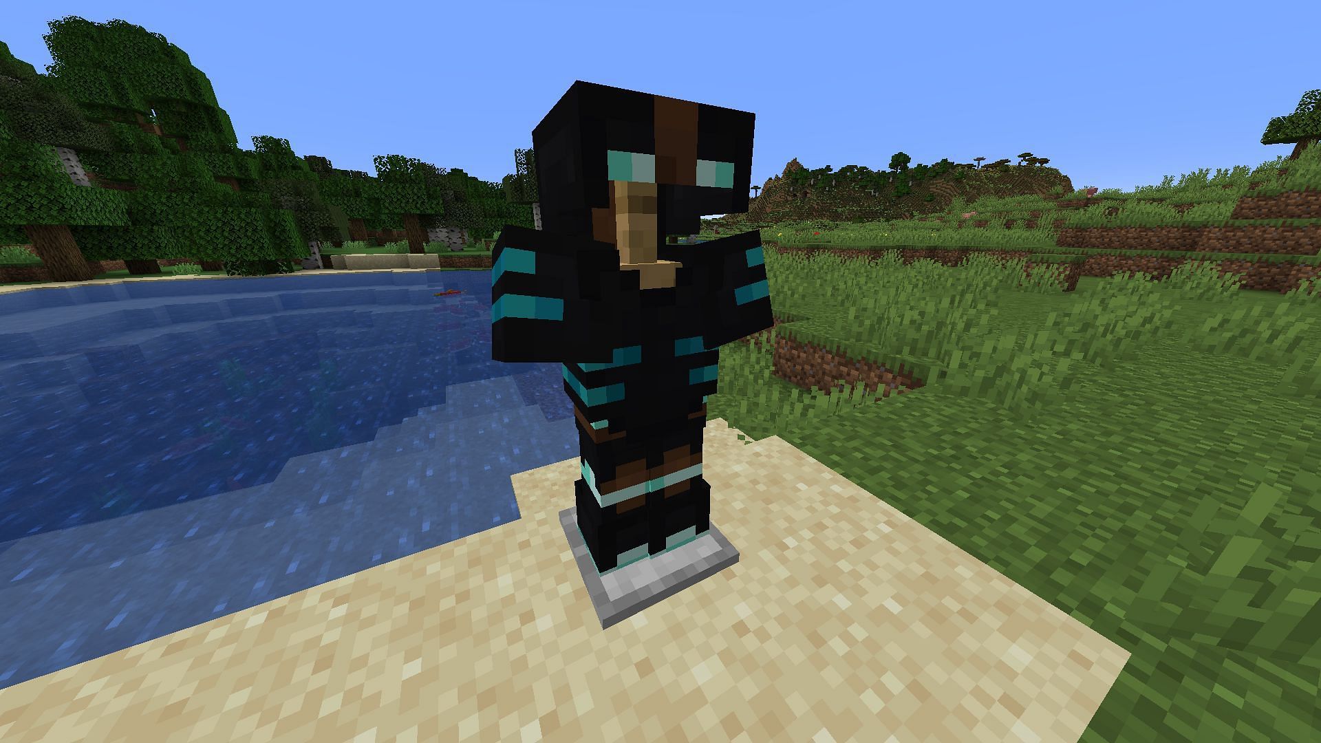 Blend into the deep dark biome with this Minecraft armor trim combo (Image via Mojang)
