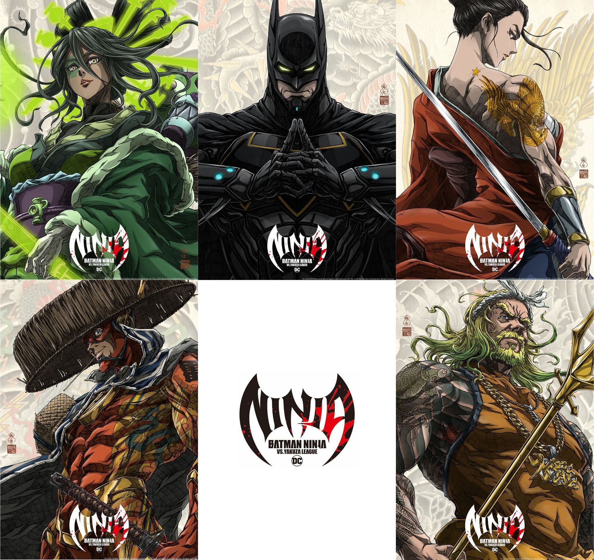 Character visuals for Batman Ninja vs. Yakuza League (Image via Kamikaze Douga)