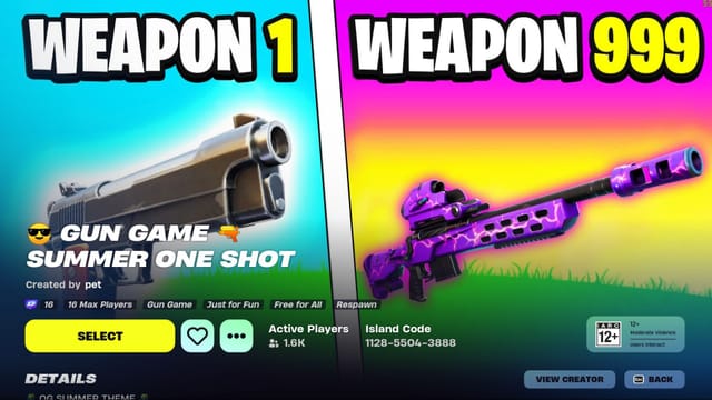 Fortnite Gun Game Summer One Shot: UEFN map code and how to play